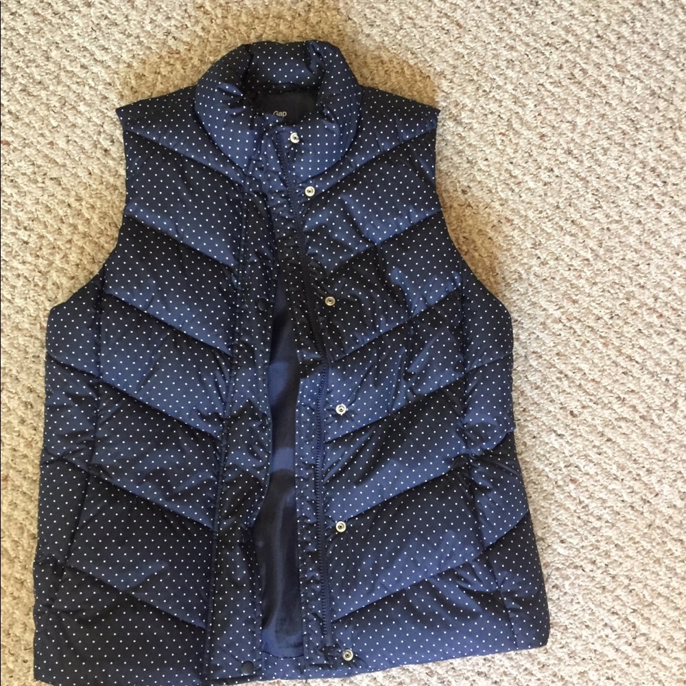 Blue with white polka dots vest